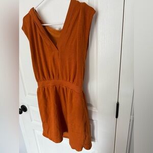 Daily Practice Orange V-Neck Dress